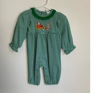 Ishtex Sleigh Applique Girl's Romper 3mo‎